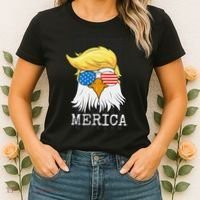 Merica Bald Eagle Trump American Flag Funny Gift Women's T-Shirt thumb 2