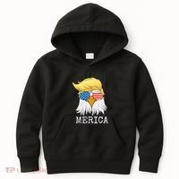 Merica Bald Eagle Trump American Flag Funny Gift Kids Hoodie thumb 0