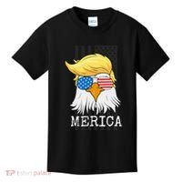 Merica Bald Eagle Trump American Flag Funny Gift Kids T-Shirt thumb 0