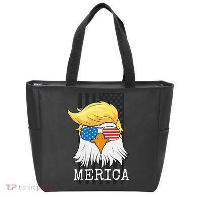 Merica Bald Eagle Trump American Flag Funny Gift Tote Bag