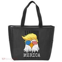 Merica Bald Eagle Trump American Flag Funny Gift Tote Bag thumb 0