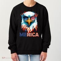 Merica Bald Eagle USA Eagle 4th Of July Patriotic Funny Women's Sweatshirt thumb 0