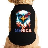 Merica Bald Eagle USA Eagle 4th Of July Patriotic Funny Doggie Tank thumb 0