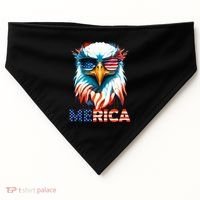 Merica Bald Eagle USA Eagle 4th Of July Patriotic Funny USA-Made Doggie Bandana thumb 0
