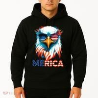 Merica Bald Eagle USA Eagle 4th Of July Patriotic Funny Hoodie thumb 2
