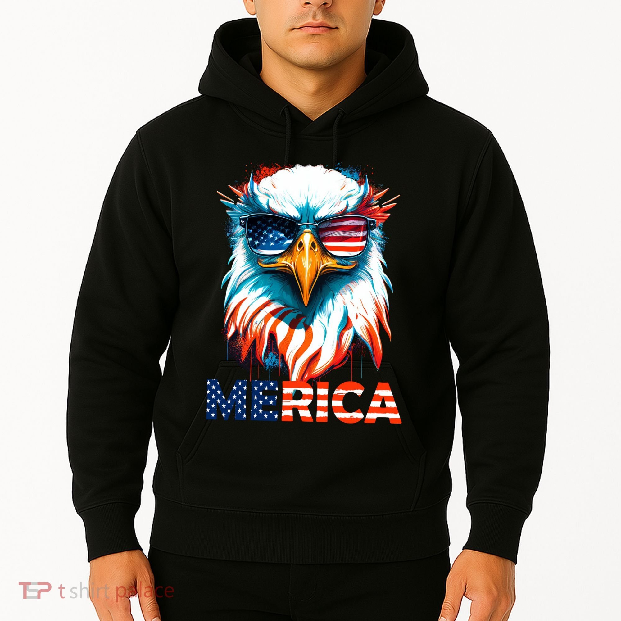 Merica Bald Eagle USA Eagle 4th Of July Patriotic Funny Hoodie