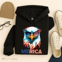 Merica Bald Eagle USA Eagle 4th Of July Patriotic Funny Hoodie thumb 4