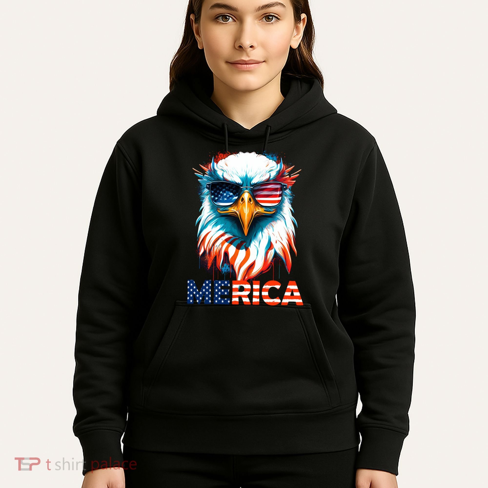 Merica Bald Eagle USA Eagle 4th Of July Patriotic Funny Hoodie