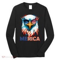 Merica Bald Eagle USA Eagle 4th Of July Patriotic Funny Long Sleeve Shirt thumb 0