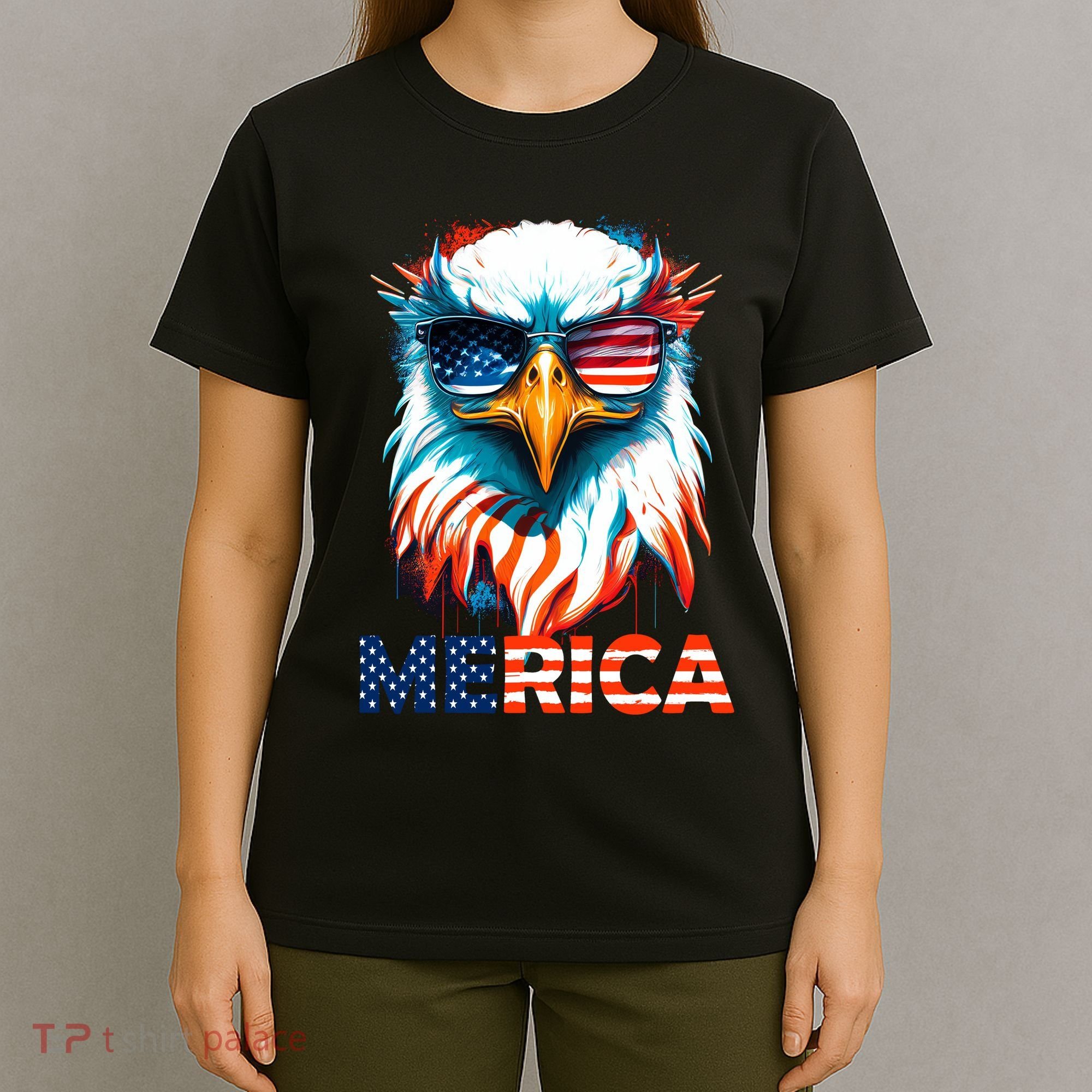 Merica Bald Eagle USA Eagle 4th Of July Patriotic Funny T-Shirt
