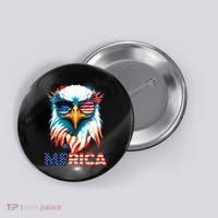 Merica Bald Eagle USA Eagle 4th Of July Patriotic Funny Button thumb 0