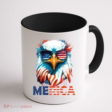 Merica Bald Eagle USA Eagle 4th Of July Patriotic Funny Coffee Mug back