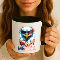 Merica Bald Eagle USA Eagle 4th Of July Patriotic Funny Coffee Mug thumb 3