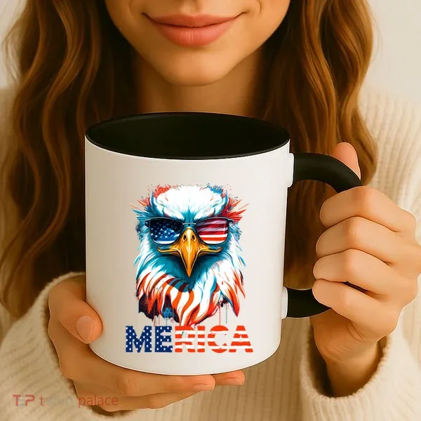 Merica Bald Eagle USA Eagle 4th Of July Patriotic Funny Coffee Mug