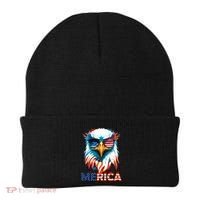 Merica Bald Eagle USA Eagle 4th Of July Patriotic Funny Beanie thumb 0