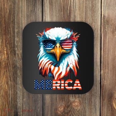 Merica Bald Eagle USA Eagle 4th Of July Patriotic Funny Coaster