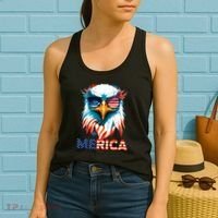 Merica Bald Eagle USA Eagle 4th Of July Patriotic Funny Women's Tank Top thumb 2