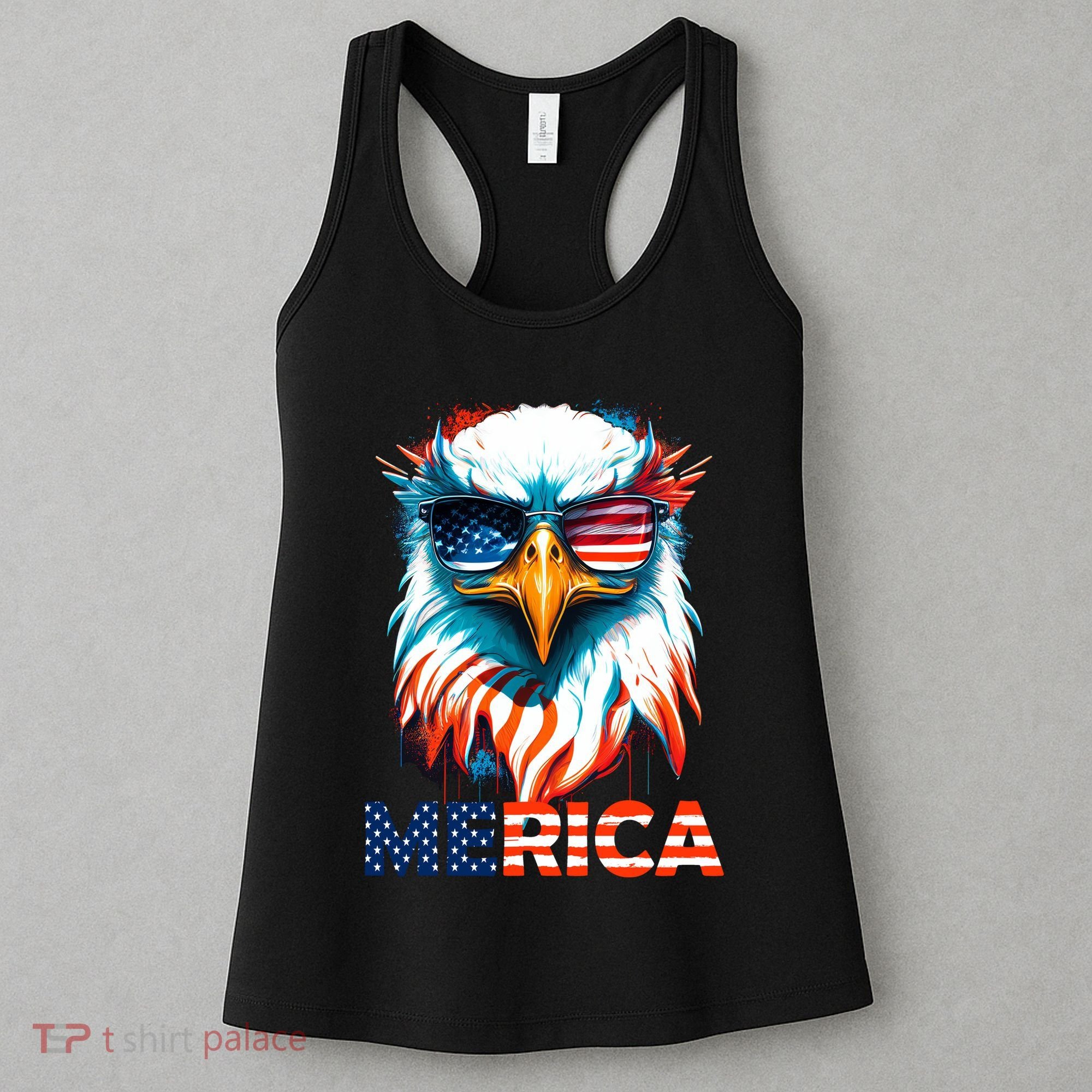 Merica Bald Eagle USA Eagle 4th Of July Patriotic Funny Women's Tank Top