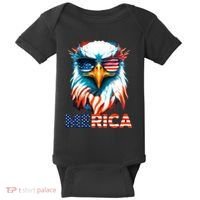 Merica Bald Eagle USA Eagle 4th Of July Patriotic Funny Baby Bodysuit thumb 0