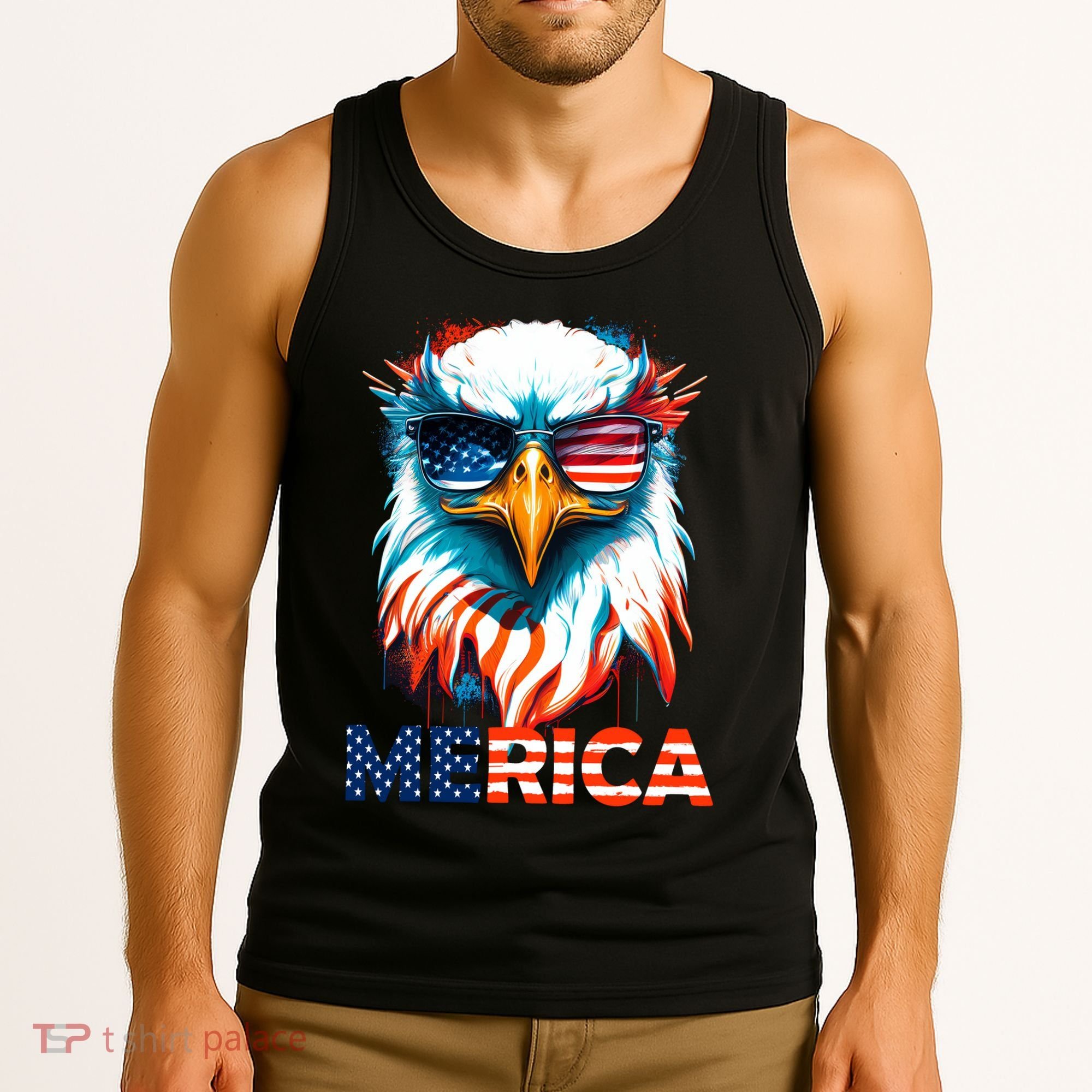 Merica Bald Eagle USA Eagle 4th Of July Patriotic Funny Tank Top