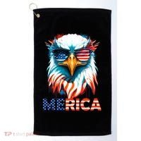 Merica Bald Eagle USA Eagle 4th Of July Patriotic Funny Golf Towel thumb 0