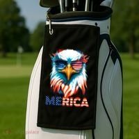Merica Bald Eagle USA Eagle 4th Of July Patriotic Funny Golf Towel thumb 2