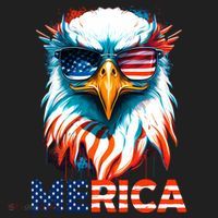 Merica Bald Eagle USA Eagle 4th Of July Patriotic Funny Golf Towel thumb 3