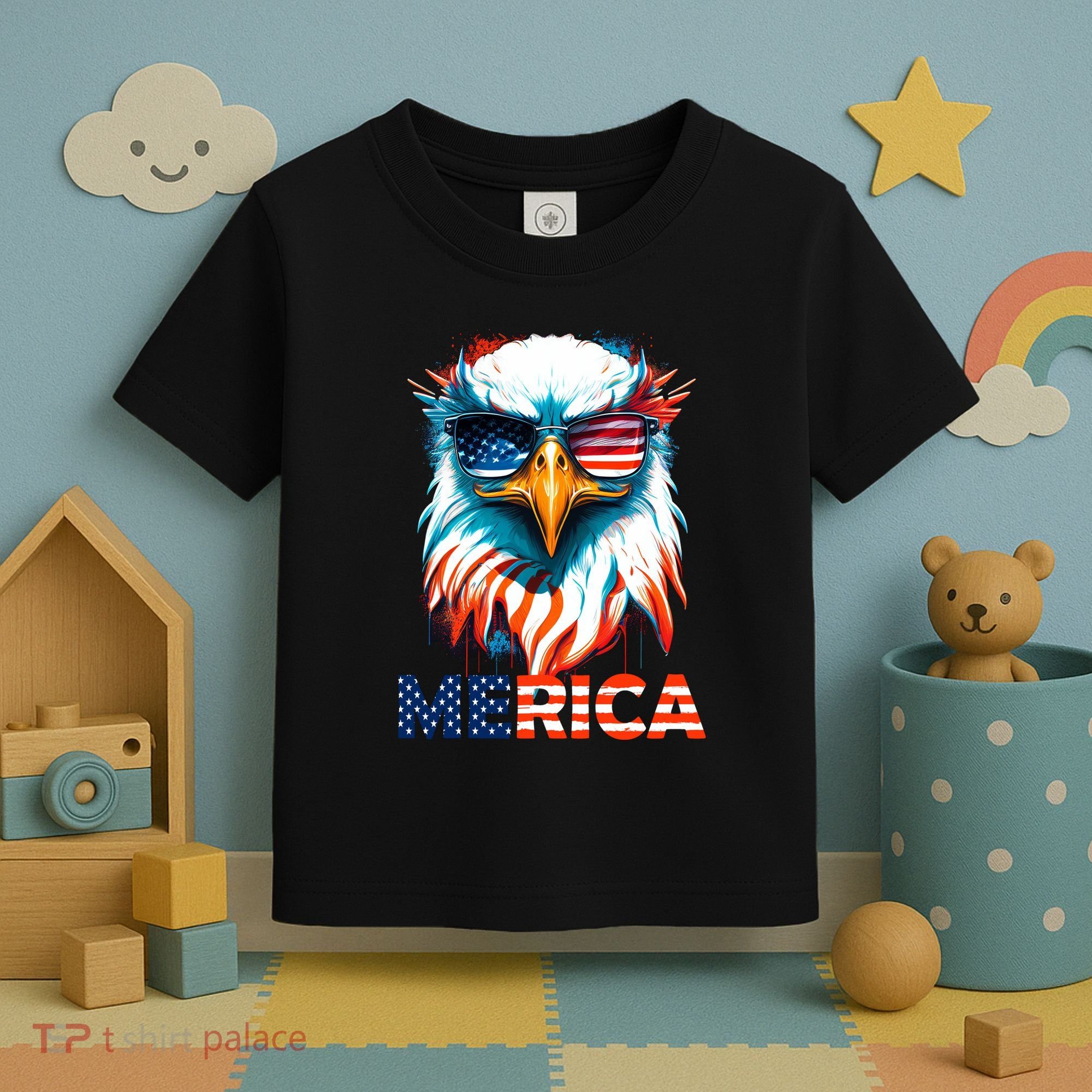 Merica Bald Eagle USA Eagle 4th Of July Patriotic Funny Toddler T-Shirt