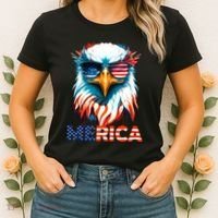 Merica Bald Eagle USA Eagle 4th Of July Patriotic Funny Women's T-Shirt thumb 2