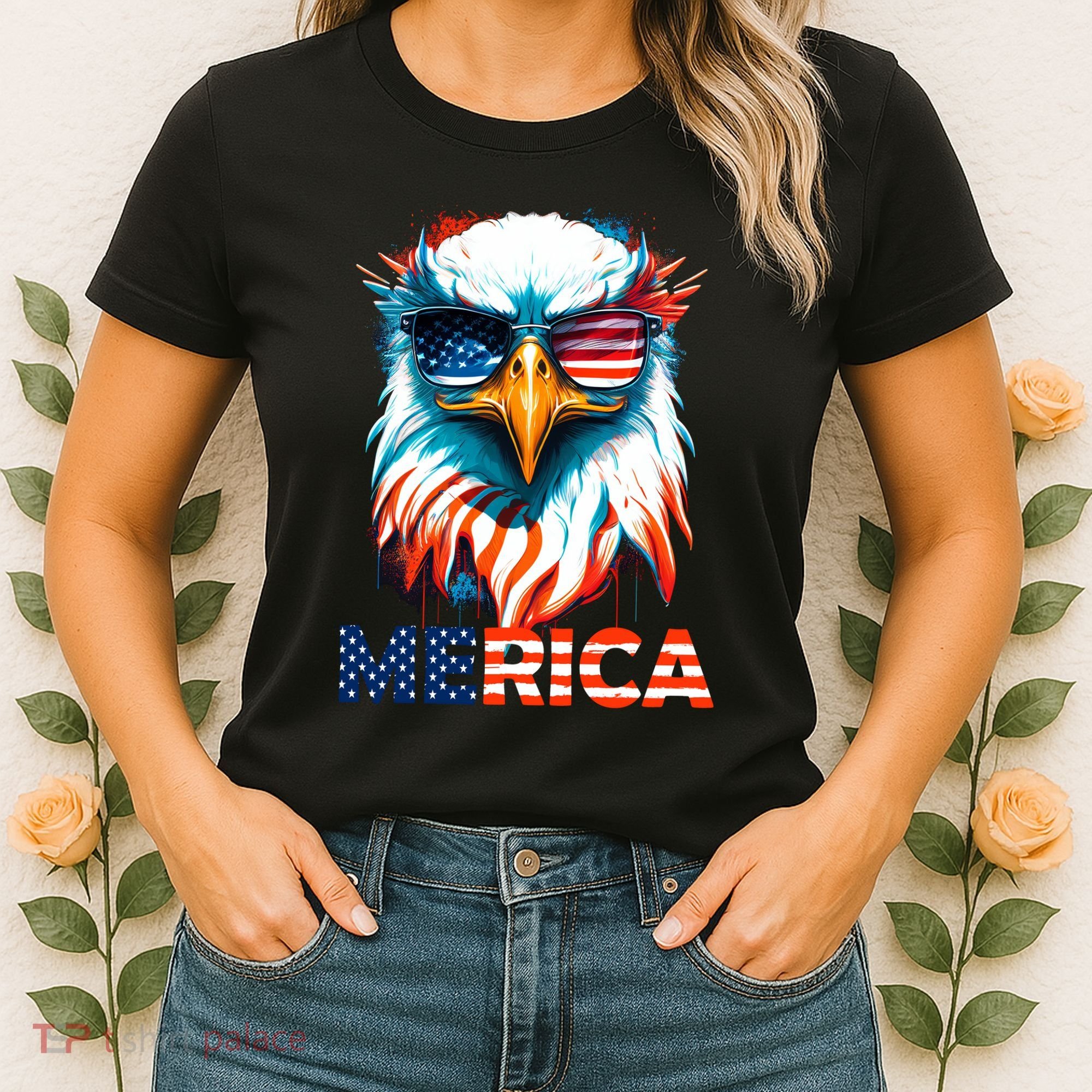 Merica Bald Eagle USA Eagle 4th Of July Patriotic Funny Women's T-Shirt
