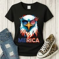 Merica Bald Eagle USA Eagle 4th Of July Patriotic Funny Women's T-Shirt thumb 3