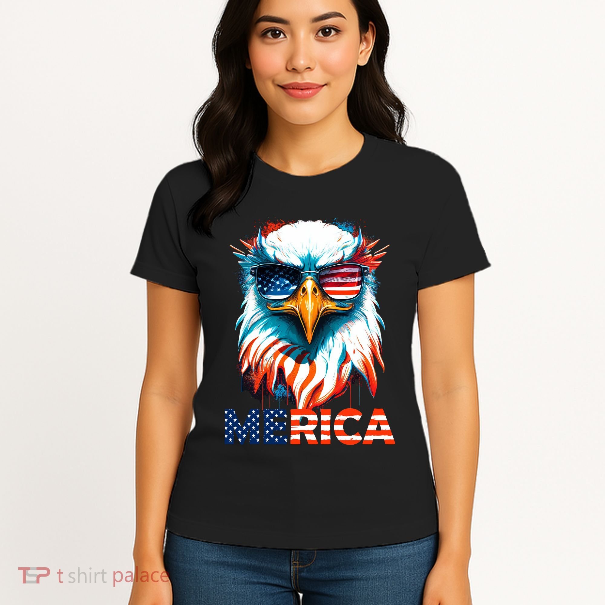 Merica Bald Eagle USA Eagle 4th Of July Patriotic Funny Women's T-Shirt