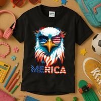Merica Bald Eagle USA Eagle 4th Of July Patriotic Funny Kids T-Shirt thumb 3