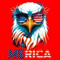 Merica Bald Eagle USA Eagle 4th Of July Patriotic Funny Santa Hat thumb 1