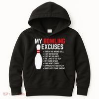 My Bowling Excuses Bowler Funny Bowling Kids Hoodie thumb 0