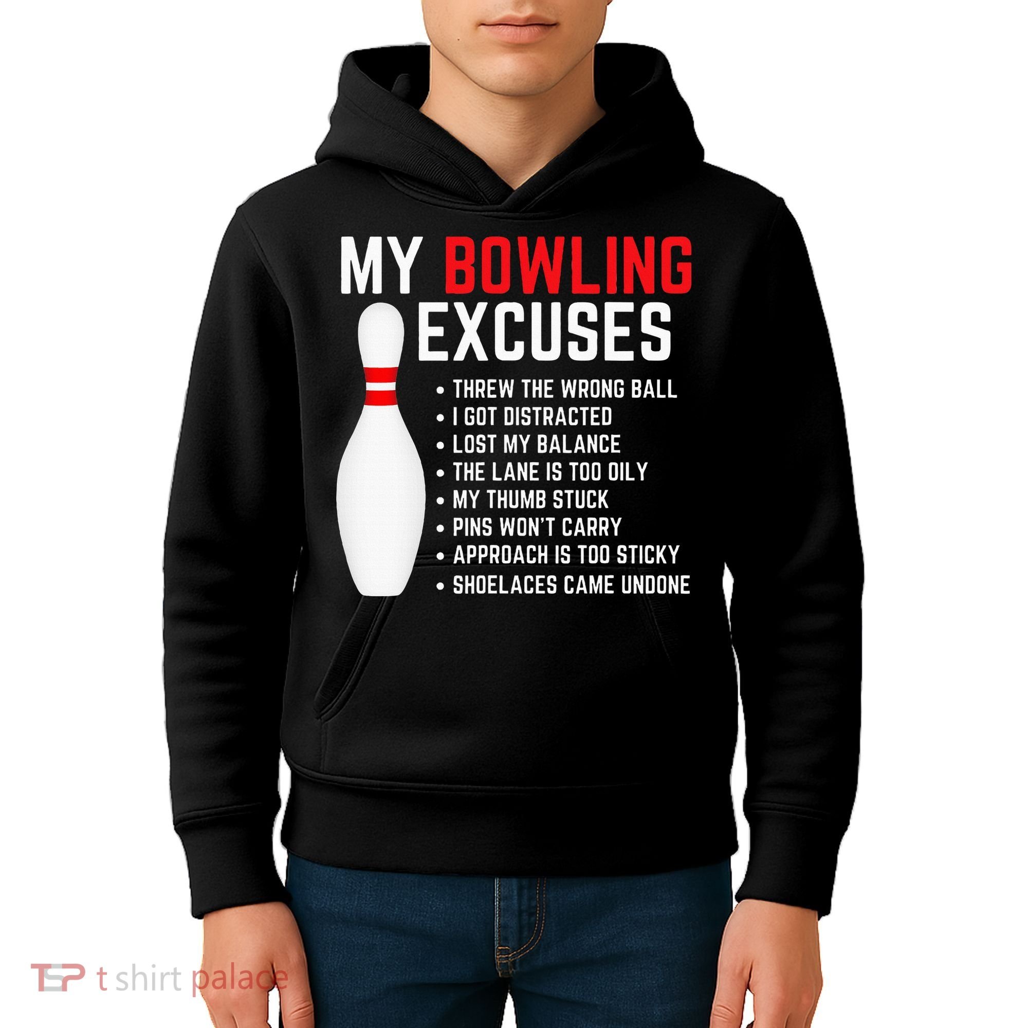 My Bowling Excuses Bowler Funny Bowling Kids Hoodie