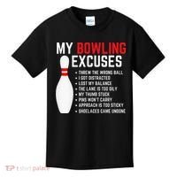 My Bowling Excuses Bowler Funny Bowling Kids T-Shirt thumb 0