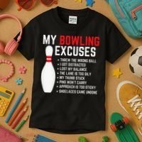 My Bowling Excuses Bowler Funny Bowling Kids T-Shirt thumb 3
