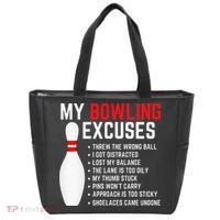 My Bowling Excuses Bowler Funny Bowling Tote Bag thumb 0
