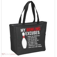 My Bowling Excuses Bowler Funny Bowling Tote Bag thumb 2