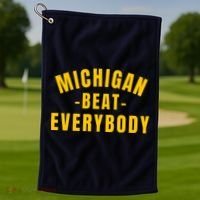 Michigan Beat Everybody Funny Golf Towel thumb 1