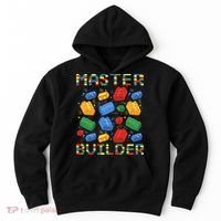 Master Builder Funny Building Blocks For Boys Hoodie thumb 0