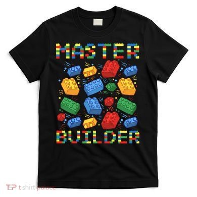 Master Builder Funny Building Blocks For Boys T-Shirt