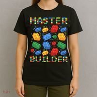Master Builder Funny Building Blocks For Boys T-Shirt thumb 4