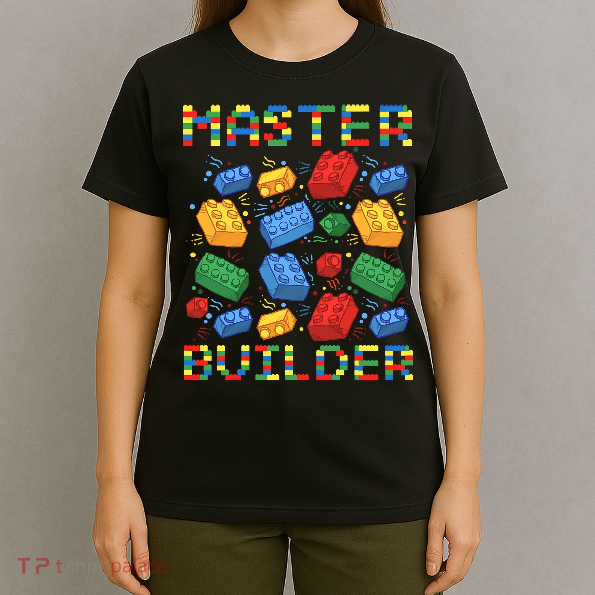Master Builder Funny Building Blocks For Boys T-Shirt