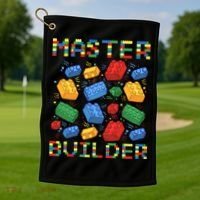 Master Builder Funny Building Blocks For Boys Golf Towel thumb 1
