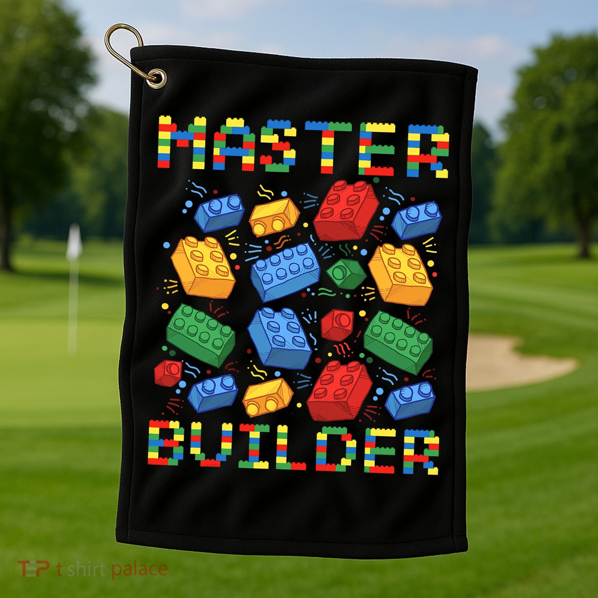 Master Builder Funny Building Blocks For Boys Golf Towel