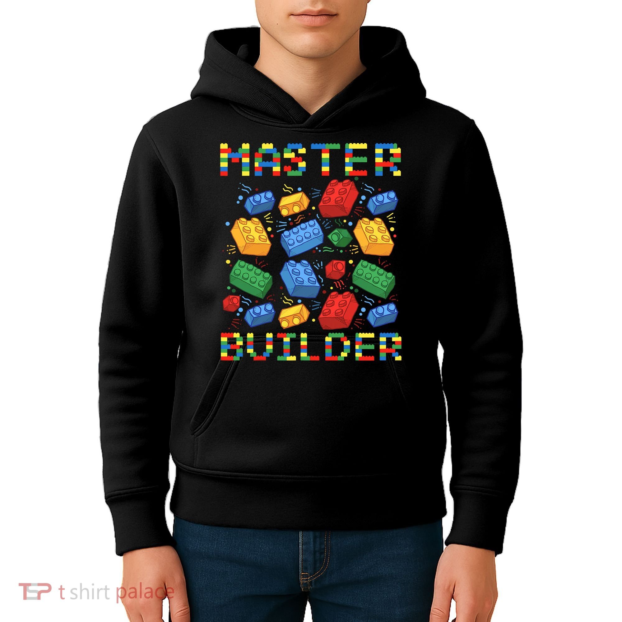 Master Builder Funny Building Blocks For Boys Kids Hoodie
