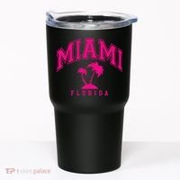 Miami Beach Florida Palms Palm Trees Preppy Varsity Pink Tumbler thumb 0