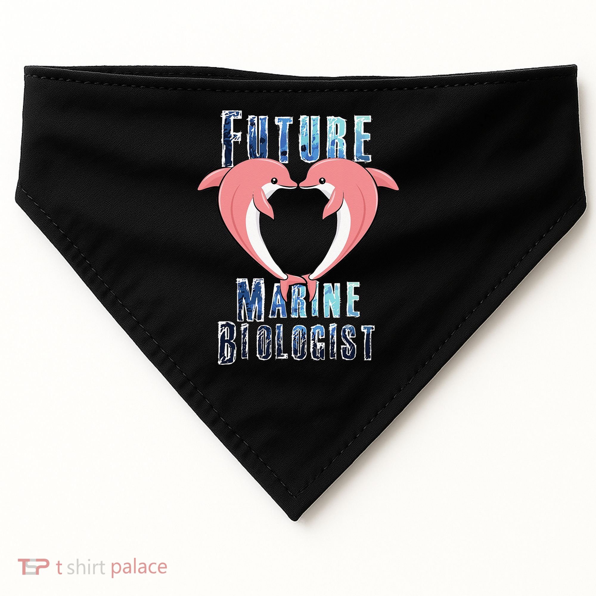Marine Biology Future Biologist Science Dolphin Heart USA-Made Doggie Bandana